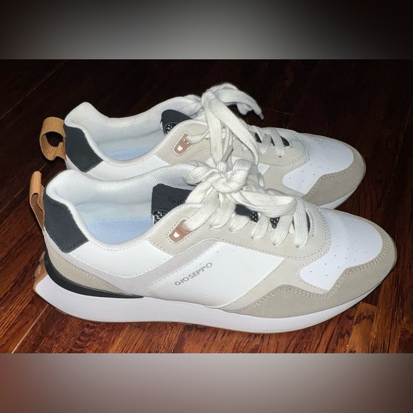 GIOSEPPO Off-White Retro Style Leather Effers Sneakers Size 8 (39 EU) - Picture 9 of 13